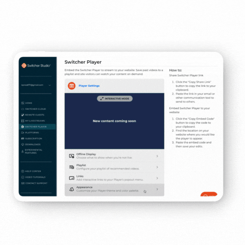 Online Video Player Switcher Player